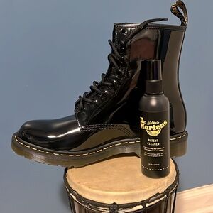 Dr. Martens 1460 Women's Patent Leather Lace Up Boots & patent cleaner
